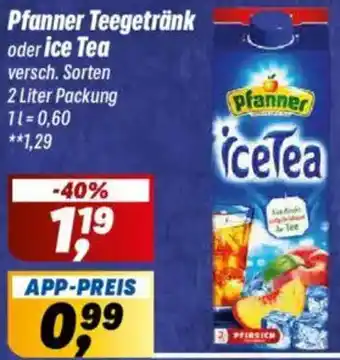 Simmel Pfanner Teegetränk oder ice Tea Angebot