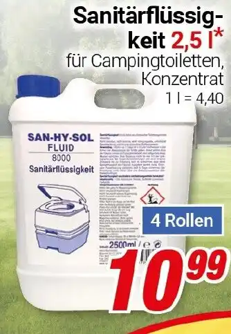 CENTERSHOP Sanitärflüssigkeit 2,5 L Angebot
