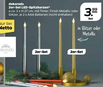 NETTO Dekorado 2er-set led-spitzkerzen Angebot