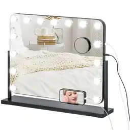 Netto Marken-Discount HOMCOM Hollywood Spiegel mit Beleuchtung Glas, Metall Angebot