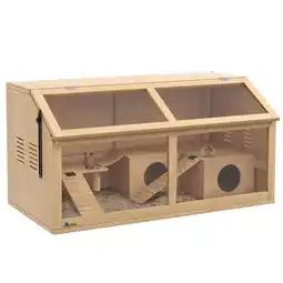 Netto Marken-Discount PawHut Kleintierkäfig Tannenholz, Acryl Angebot
