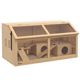 Netto Marken-Discount PawHut Kleintierkäfig Tannenholz, Acryl Angebot