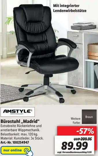 Lidl Amstyle Bürostuhl ,,Madrid" Angebot