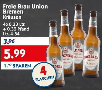 Hol'ab Getränkemarkt Freie Brau Union Bremen Kräusen 4 x 0.33 Ltr. + 0.32 Pfand Ltr. 4.54 Angebot