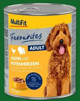 Fressnapf MultiFit Adult Nassnahrung Huhn mit Putenherzen Angebot