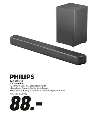 MediaMarkt Philips tab 5309/10 2.1 soundbar Angebot