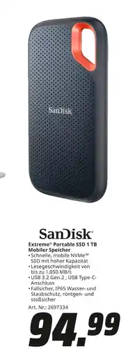 MediaMarkt Sandisk extreme portable ssd 1 tb Angebot
