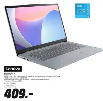 MediaMarkt Lenovo ideapad slim 3i notebook Angebot