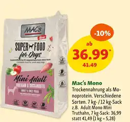 Fressnapf Mac's mono super food for dogs mini adult truthahn & süßkartoffel Angebot