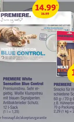 Fressnapf Premiere white sensation blue control Angebot