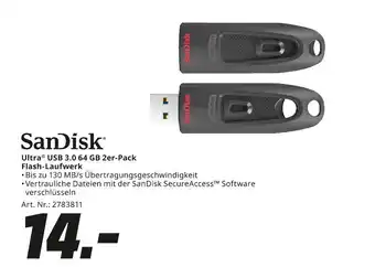 MediaMarkt Sandisk ultra usb 3.0 64 gb 2er-pack flash-laufwerk Angebot