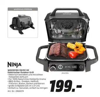 MediaMarkt Ninja woodfire og701 de elektrischer outdoor grill Angebot