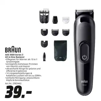MediaMarkt Braun aio 3560 series 3 all in one rasierer Angebot
