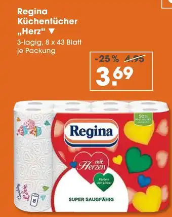 V Markt Regina küchentücher „herz“ Angebot