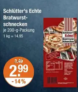 V Markt Schlütter's echte bratwurstschnecken Angebot