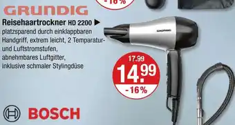 V Markt Grundig reisehaartrockner hd 2200 Angebot