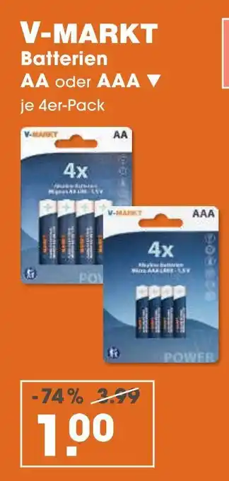 V Markt V-markt batterien aa Angebot
