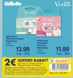 V Markt Gillette venus pro smooth sensitive rasierklingen Angebot