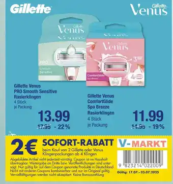 V Markt Gillette venus pro smooth sensitive rasierklingen Angebot