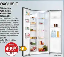 V Markt Exquisit side-by-side kühl-/gefrierkombination Angebot