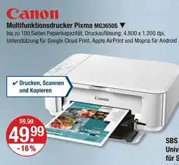 V Markt Canon multifunktionsdrucker pixma mg3650s Angebot