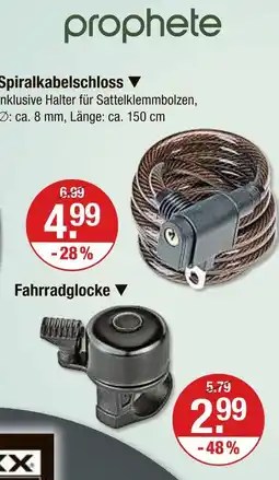 V Markt Prophete spiralkabelschloss Angebot