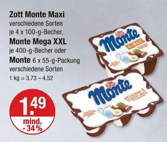 V Markt Zott monte maxi Angebot