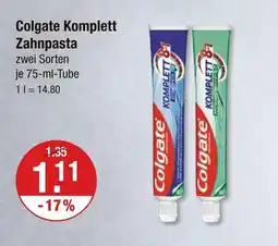 V Markt Colgate komplett zahnpasta Angebot
