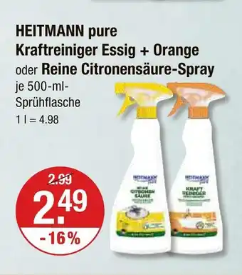 V Markt Heitmann pure kraftreiniger essig + orange Angebot