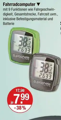 V Markt Prophete fahrradcomputer Angebot