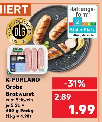 Kaufland K-purland grobe bratwurst vom schwein Angebot