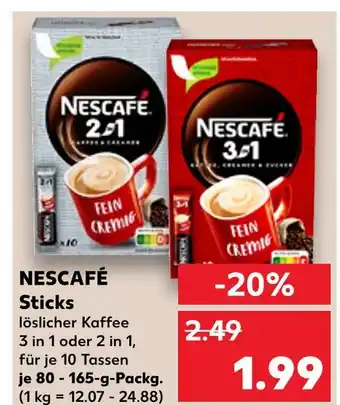 Kaufland Nescafé sticks 2 in 1 Angebot