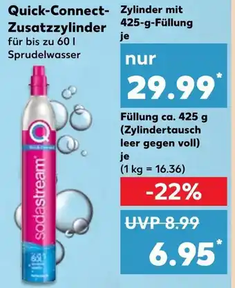 Kaufland Quick-connect-zusatzzylinder zylinder mit 425-g-füllung oder füllung ca. 425 g Angebot