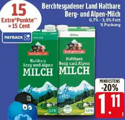 Edeka Berchtesgadener Land Haltbare Berg- und Alpen-Milch Angebot