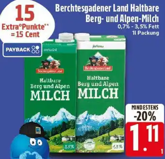 Edeka Berchtesgadener Land Haltbare Berg- und Alpen-Milch Angebot