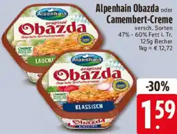 Edeka Alpenhain Obazda oder Camembert-Creme Angebot