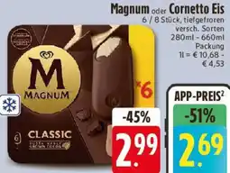 E-Center Magnum oder Cornetto Eis Angebot