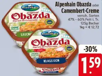 E-Center Alpenhain Obazda oder Camembert-Creme Angebot