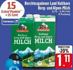 E-Center Berchtesgadener Land Haltbare Berg- und Alpen-Milch Angebot
