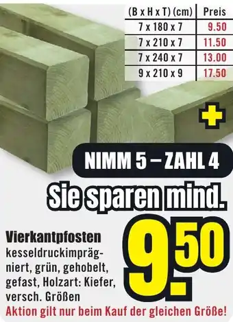 B1 Discount Baumarkt Vierkantpfosten Angebot