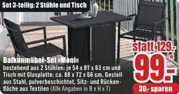 B1 Discount Baumarkt Balkonmöbel-Set Moni Angebot