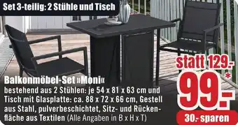 B1 Discount Baumarkt Balkonmöbel-Set Moni Angebot