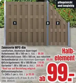 B1 Discount Baumarkt Zaunserie WPC-Alu Angebot
