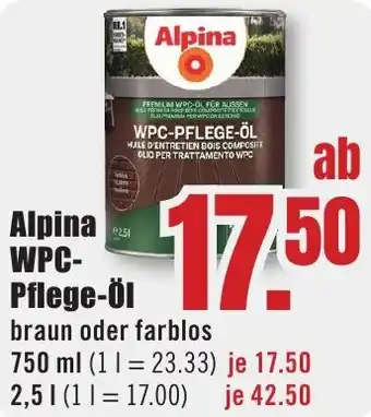 B1 Discount Baumarkt Alpina WPC Pflege-Öl Angebot