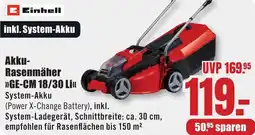 B1 Discount Baumarkt Einhell Akku Rasenmäher GE-CM 18/30 Li Angebot