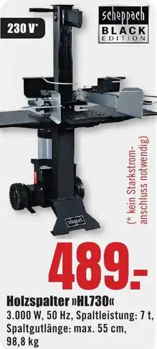 B1 Discount Baumarkt Scheppach Holzspalter HL730 Angebot