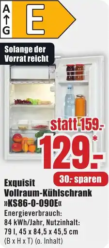 B1 Discount Baumarkt Exquisit Vollraum-Kühlschrank KS86-0-090E Angebot