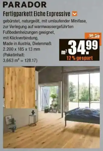 V Baumarkt PARADOR Fertigparkett Eiche Expressive Angebot