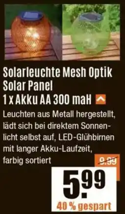 V Baumarkt Solarleuchte Mesh Optik Solar Panel Angebot