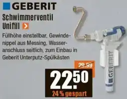 V Baumarkt GEBERIT Schwimmerventil Unifill Angebot